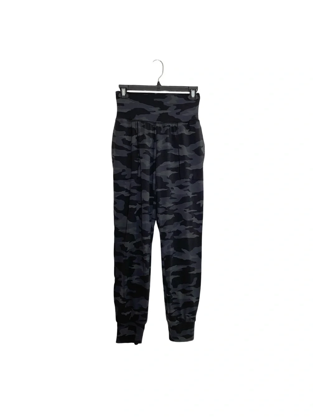 Athleta Salutation Camo Jogger Womens Size XS Black Gray Ankle Crop Pockets Grey